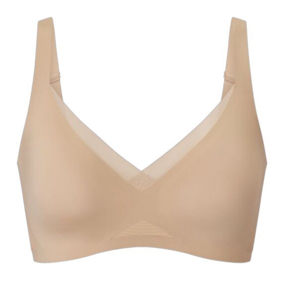 Honeylove Crossover Wireless Bra in Sand/Nude/Beige and Washbag Size 38D XL - Picture 1 of 13